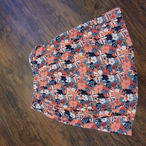 Modcloth Floral Skirt with Ties Blue and Pink Size L